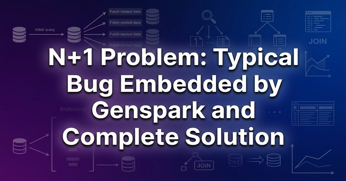 N+1 problem: common bugs introduced by Genspark and a complete solution