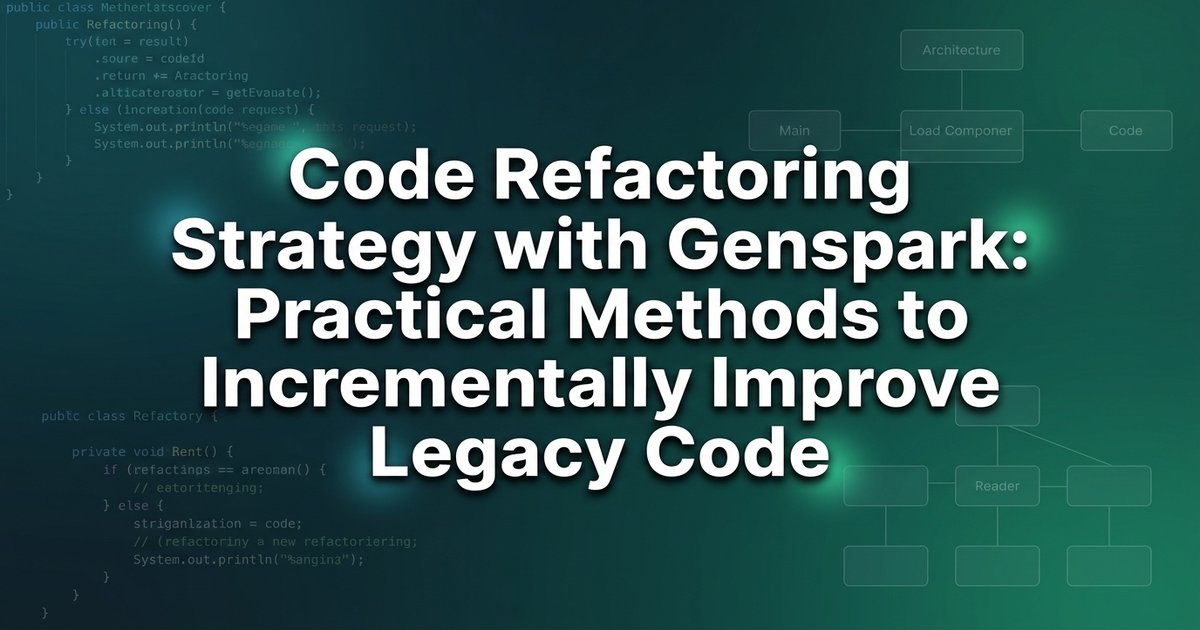 Code refactoring with Genspark: practical techniques for legacy code