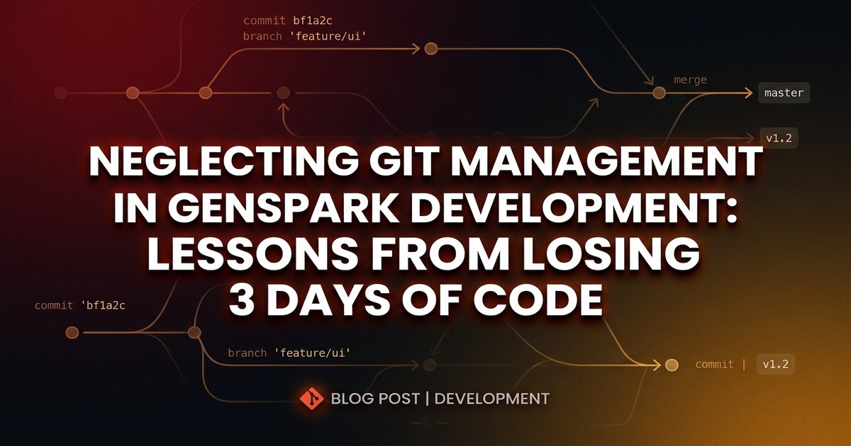I lost 3 days of code: why Git management matters in Genspark dev