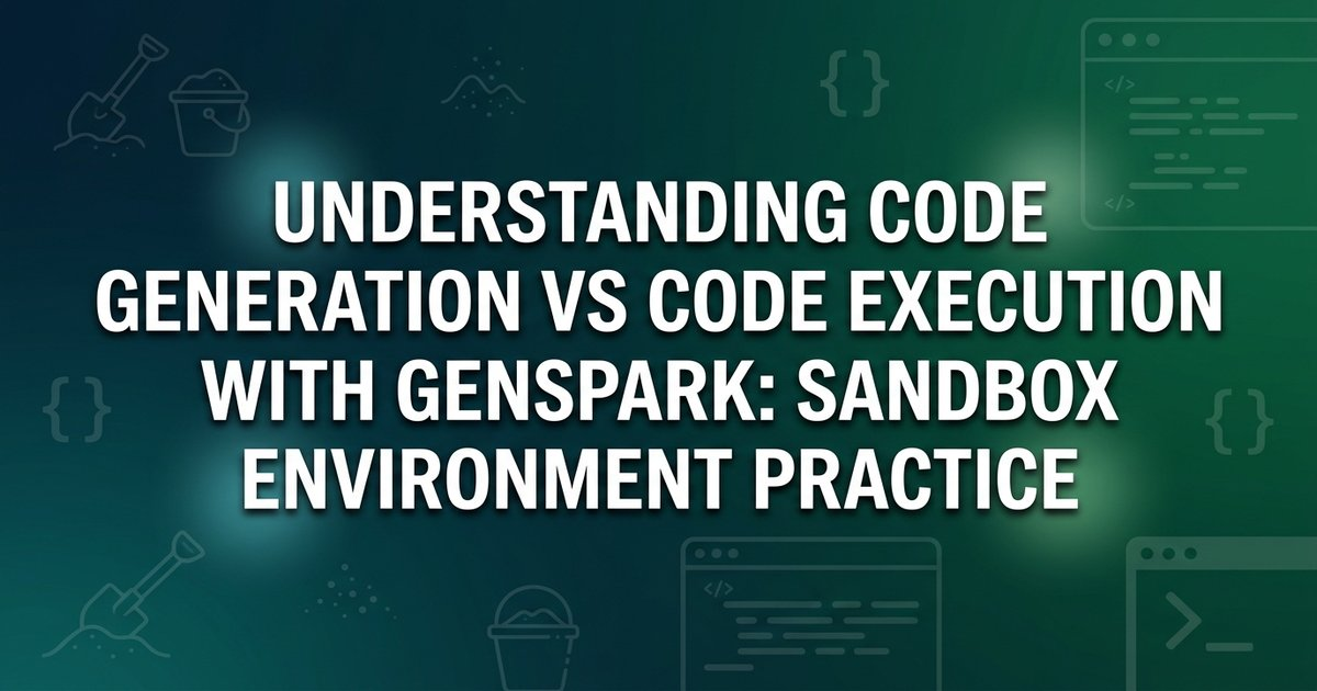 Code generation vs code execution in Genspark: understanding the difference