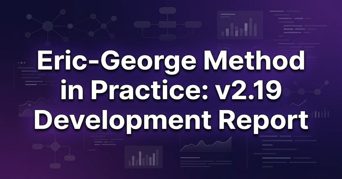 Implementing the Eric George method: v2.19 development report