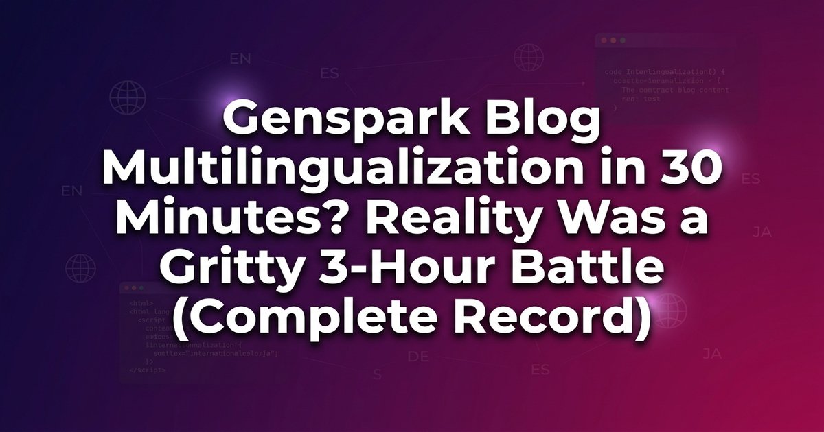 Making a blog multilingual with Genspark: 3 hours, 5000 credits, real lessons